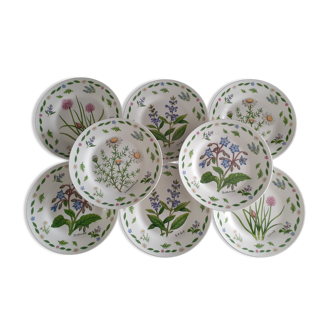 8 assiettes dessert fleurs