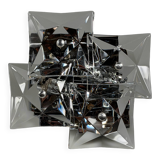 1960s 1970s Wall Sconce by Kinkeldey Lighting Germany in Glass & Chrome