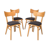Set of 4 Dining Chairs, 1960s, Czechoslovakia, Midcentury, Reupholstered