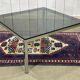 Chrome coffee table with a glass top from the 1980s.
