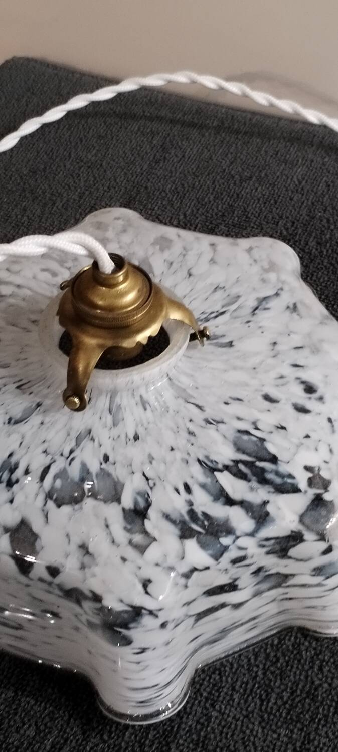 Clichy white glass portable lamp