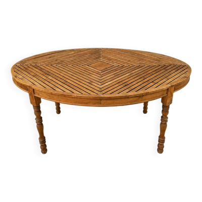 Table ovale en bois massif – Grande table de salle à manger 188 × 135 cm