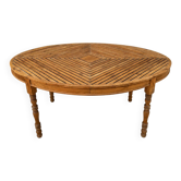 Table ovale en bois massif – Grande table de salle à manger 188 × 135 cm
