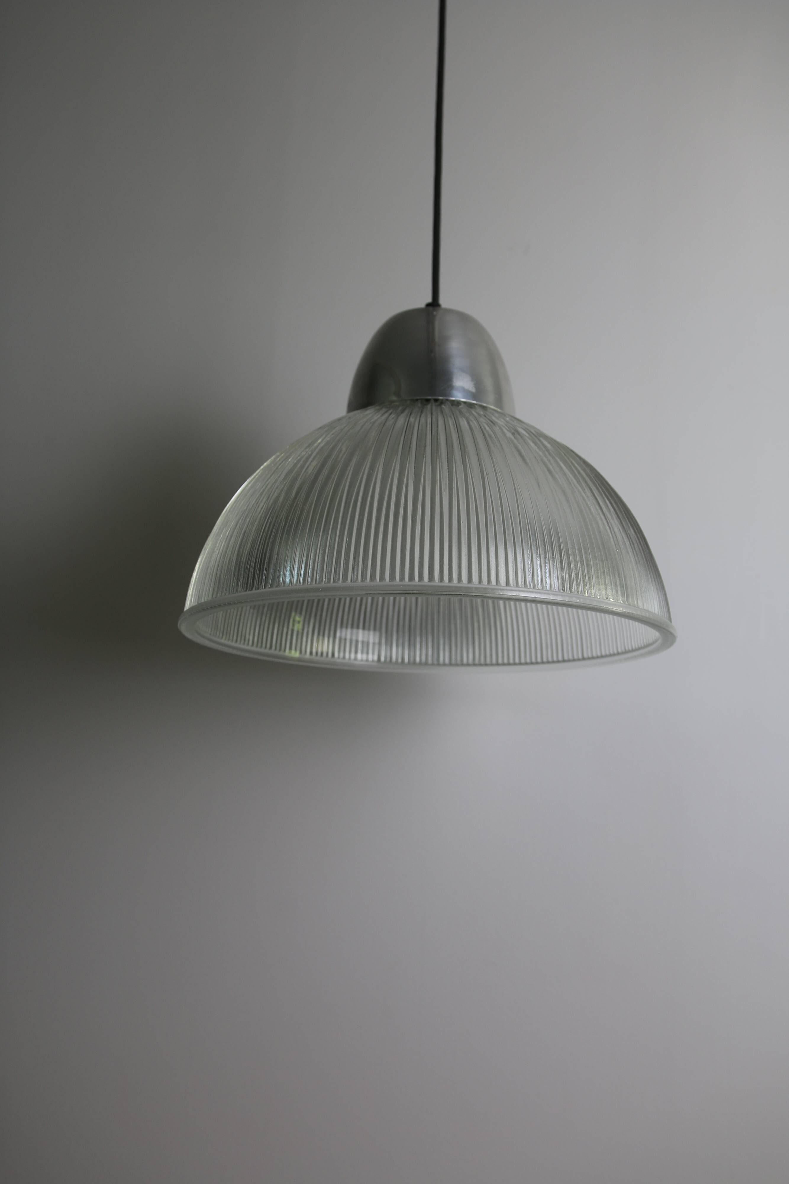 Vintage prismatic glass pendant light