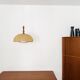 Teakwood and Raffia Bast Pendant Lamp by Temde
