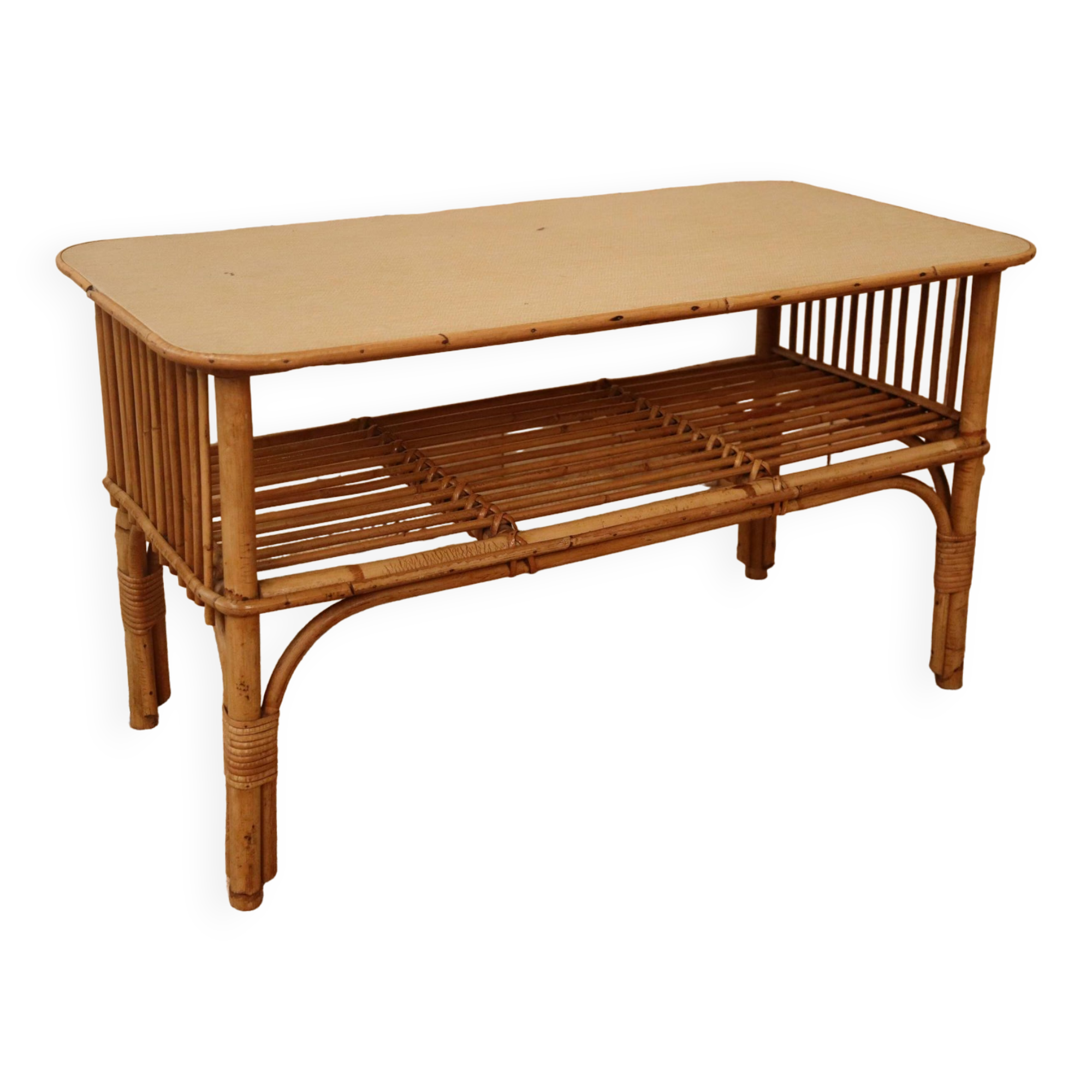 Rattan shelf on legs