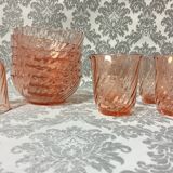 Lot service art table luminarc arcoroc model rosaline vintage 1950/1960