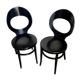 2 chairs "Seagull" by Baumann in black wood