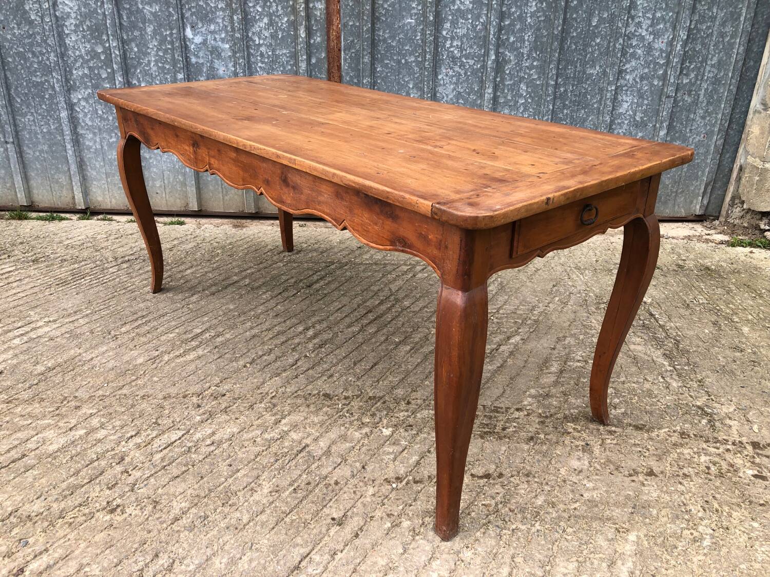 Louis XV style cherry farmhouse table.