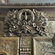 19th-century Norman wedding armoire, with bouquets of flowers and doves.