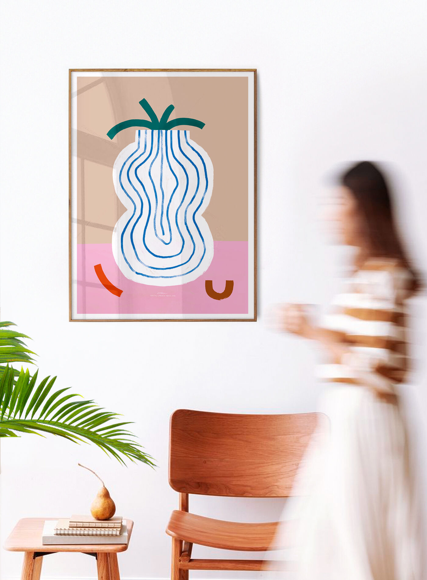 Pop-up Christmas 22 - Wall poster vase blue lines 50cm*70cm