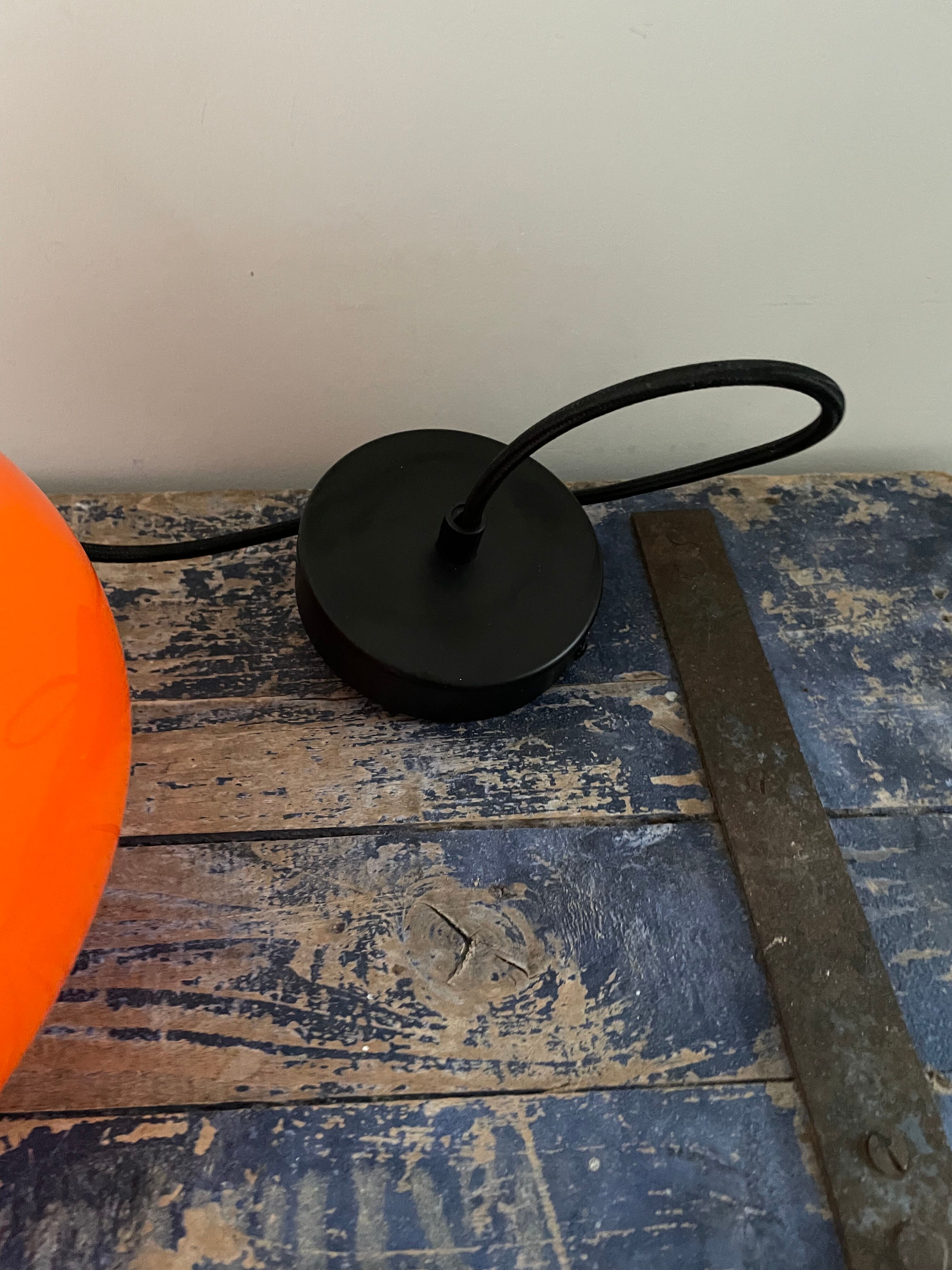 Newly electrified vintage orange pendant light