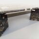 Vintage rectangular coffee table in black marble and smoked glass from the 1970s.