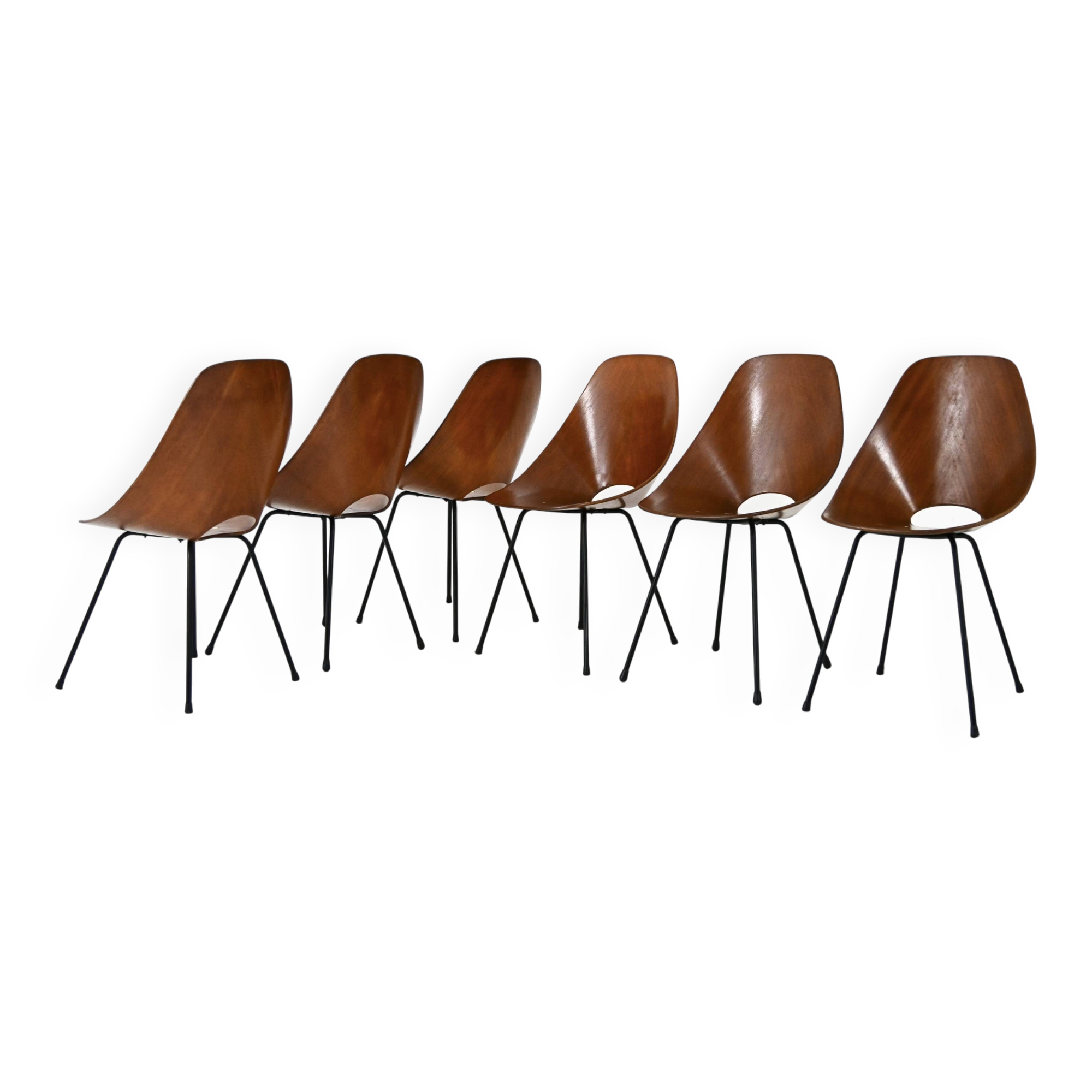 6 "Medea" chairs by Vittorio Nobili for Frattelli Tagliabue, 1950s