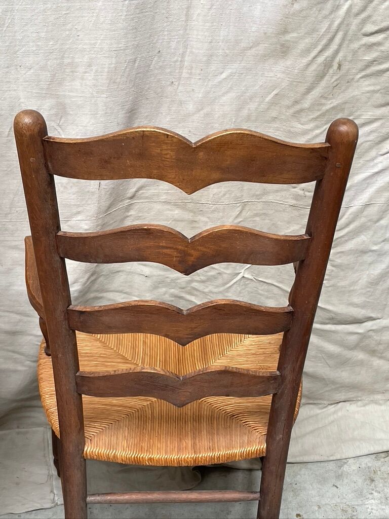 Pair of straw armchairs