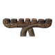 Hand-carved wooden candle holder, ethnic tribal style.