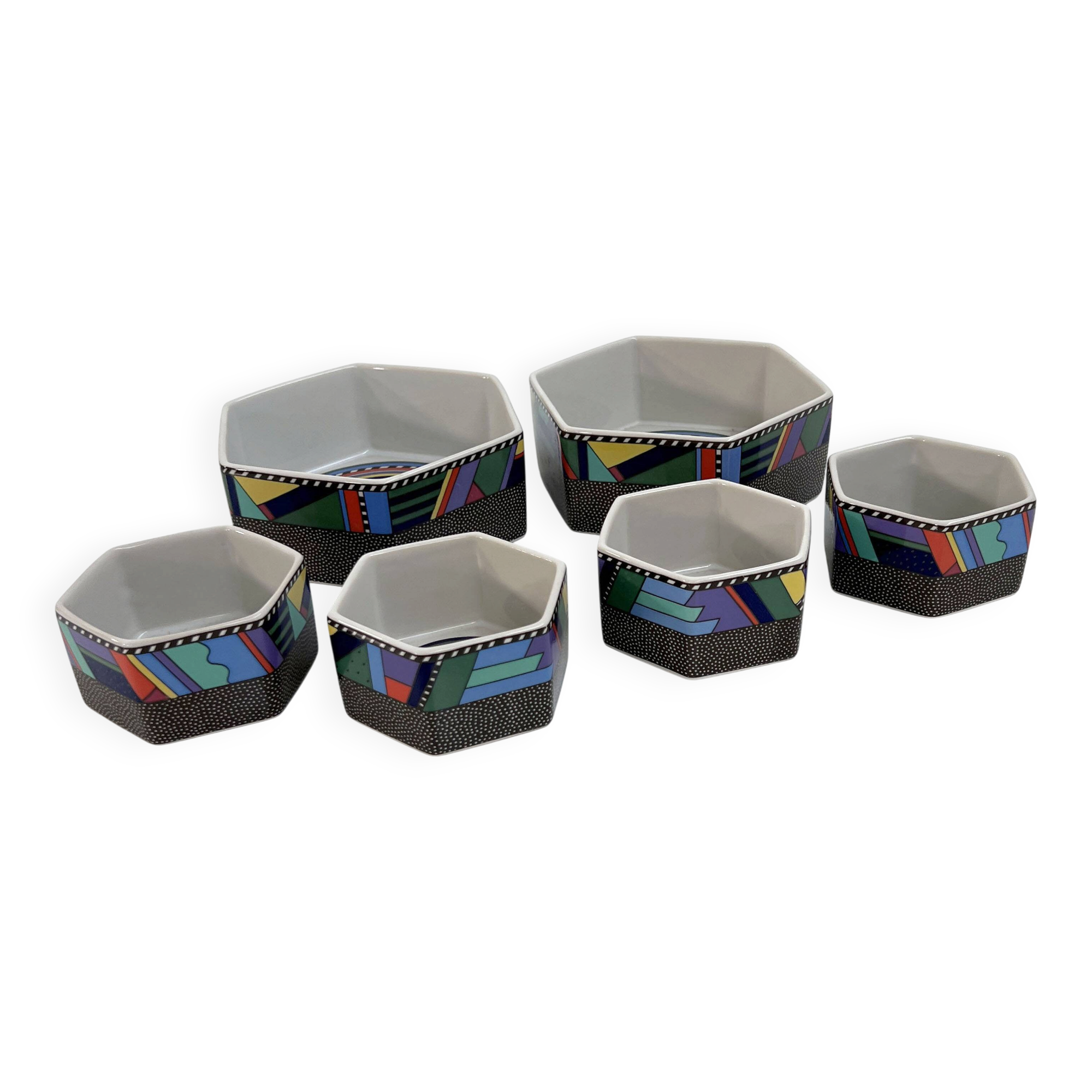 Set of 6 Apéro Bowls Metropol by Barbara Brenner for Rosenthal, 1990