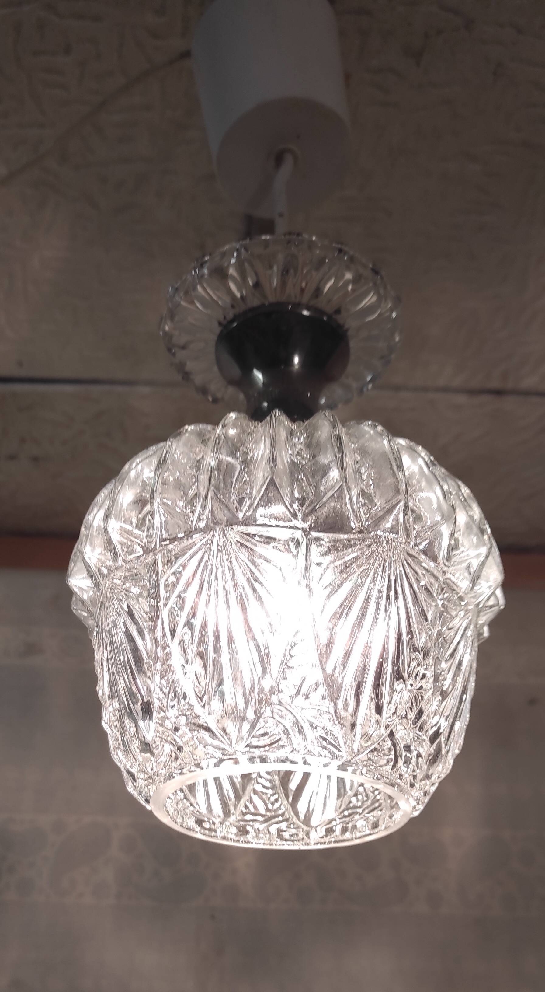 Glass and chrome metal suspension - mid 20th century