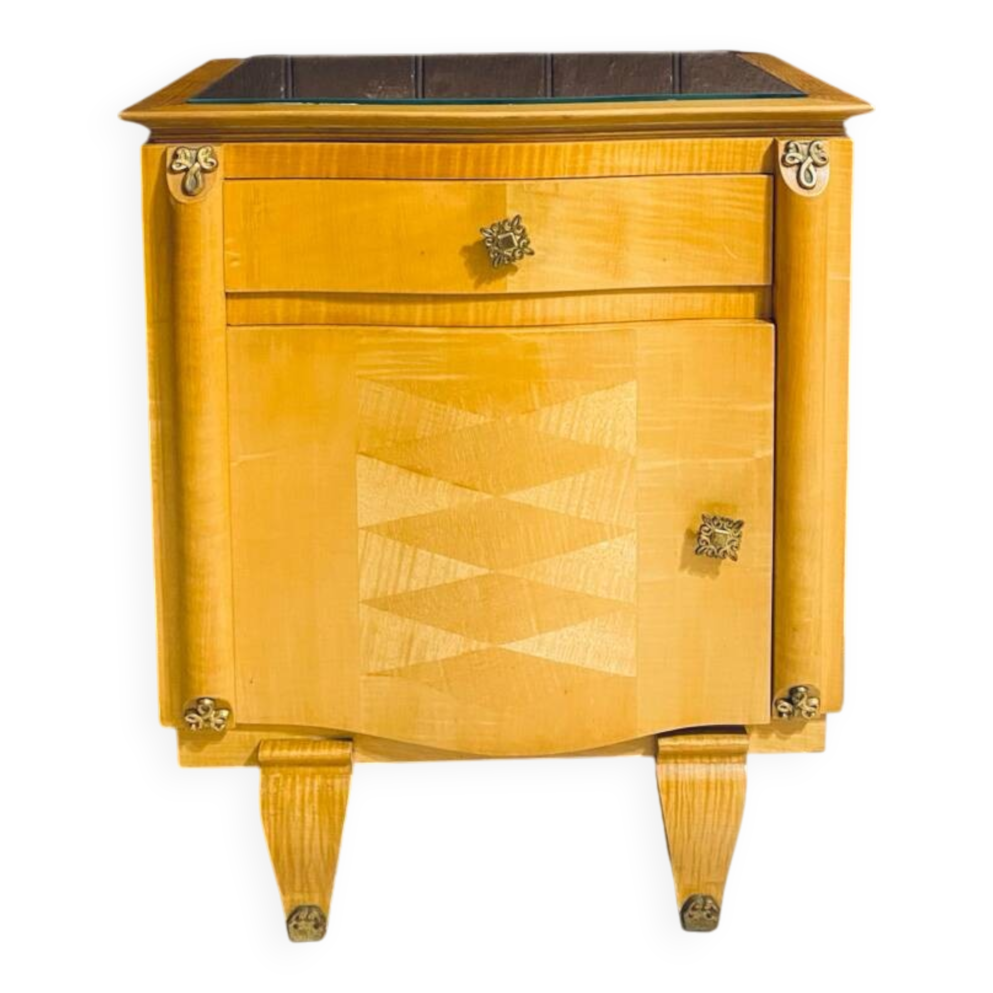 Chevet art déco années 50 miroir incrusté