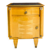 1950s Art Deco bedside table with inlaid mirror