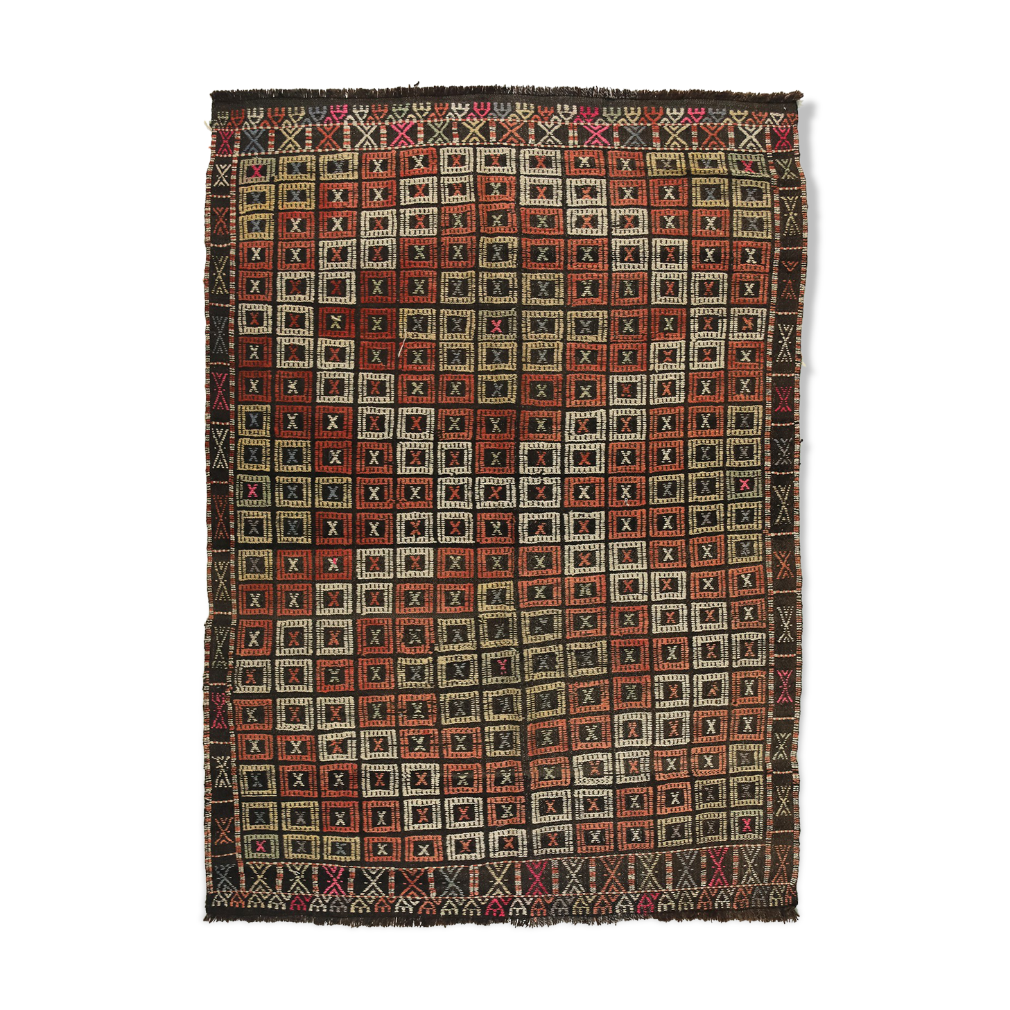 Anatolian handmade kilim rug 207 cm x 153 cm