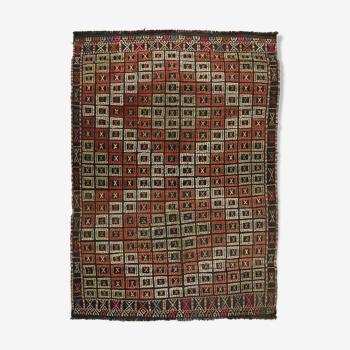 Anatolian handmade kilim rug 207 cm x 153 cm