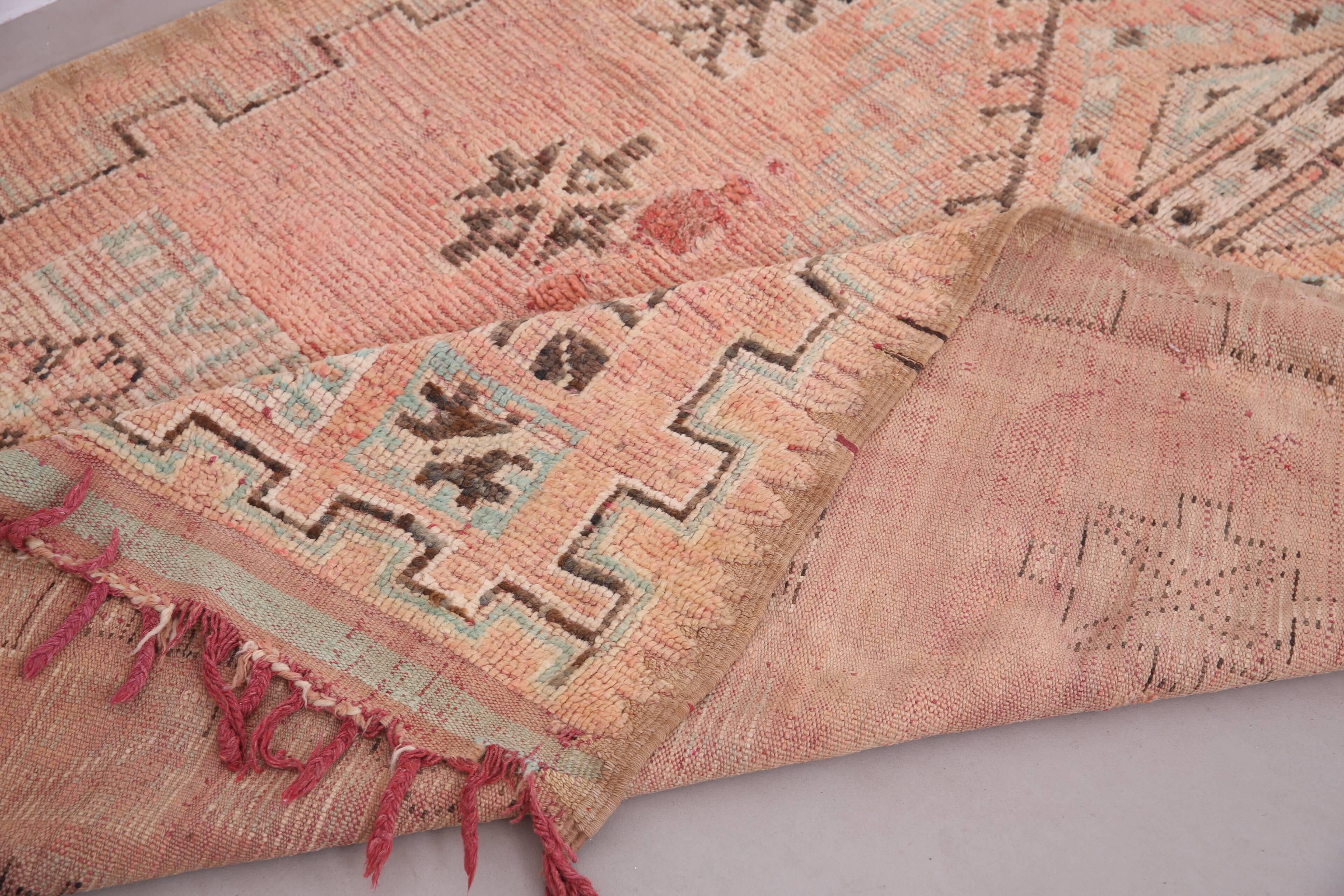 Pink Vintage Moroccan Rug 180 x 344 cm - Berber Wool Rug - Handmade Rug