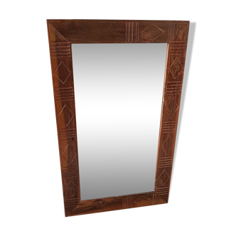 Old mirror with teak frame
