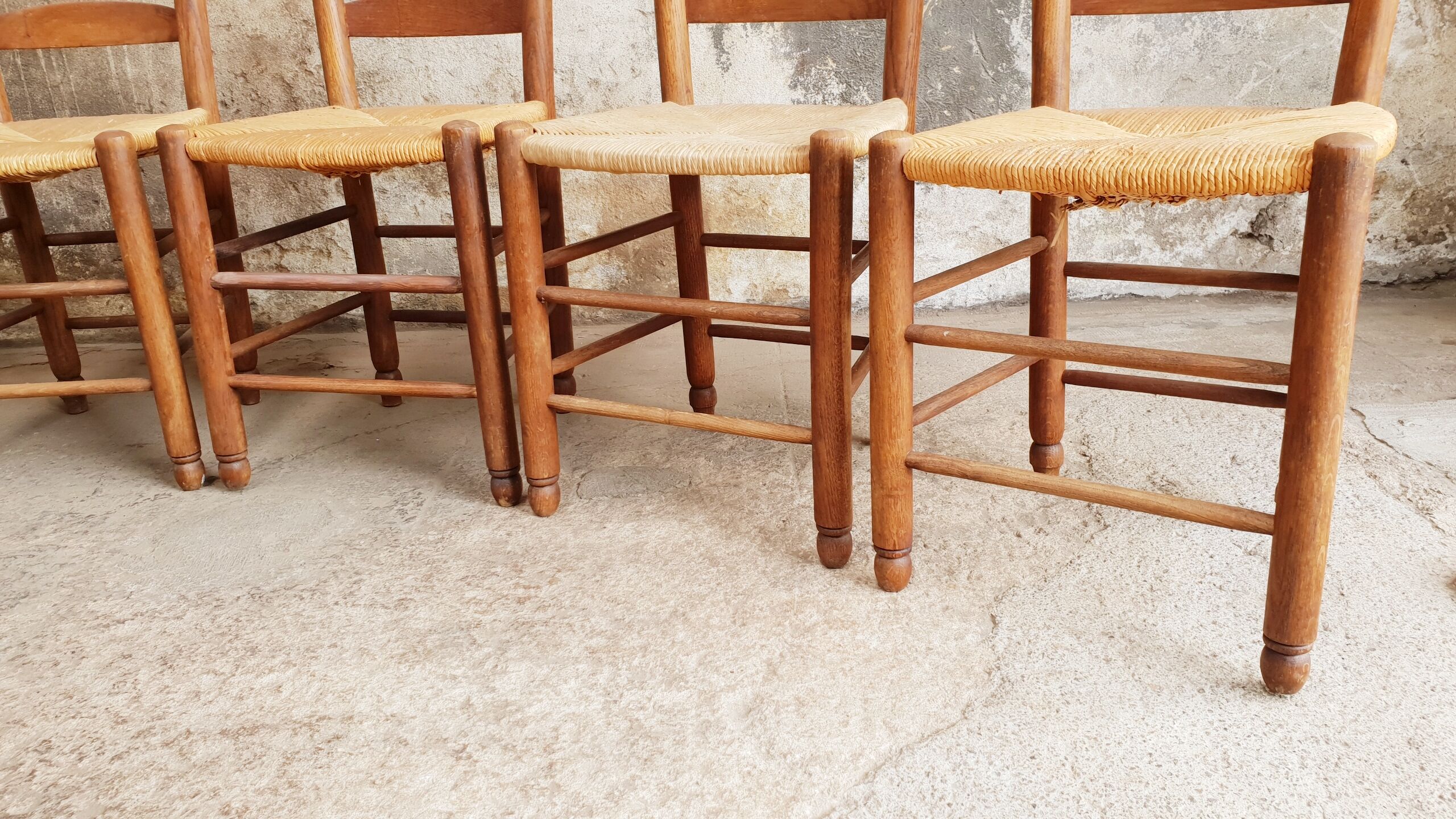 Antique chairs brutalist style