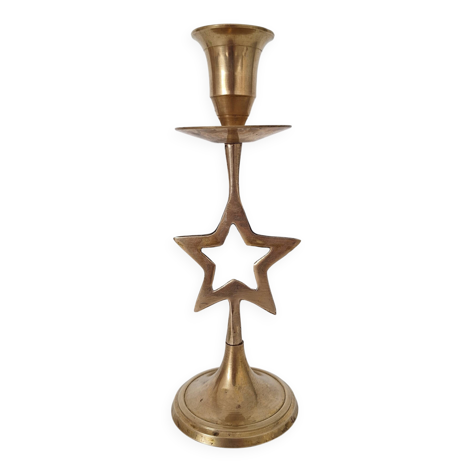 Brass star candlestick
