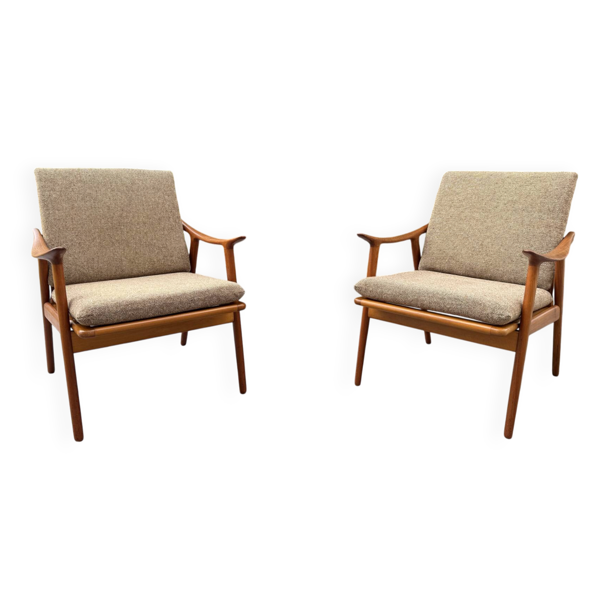 2 Scandinavian armchairs Fredrik Kayser 1960