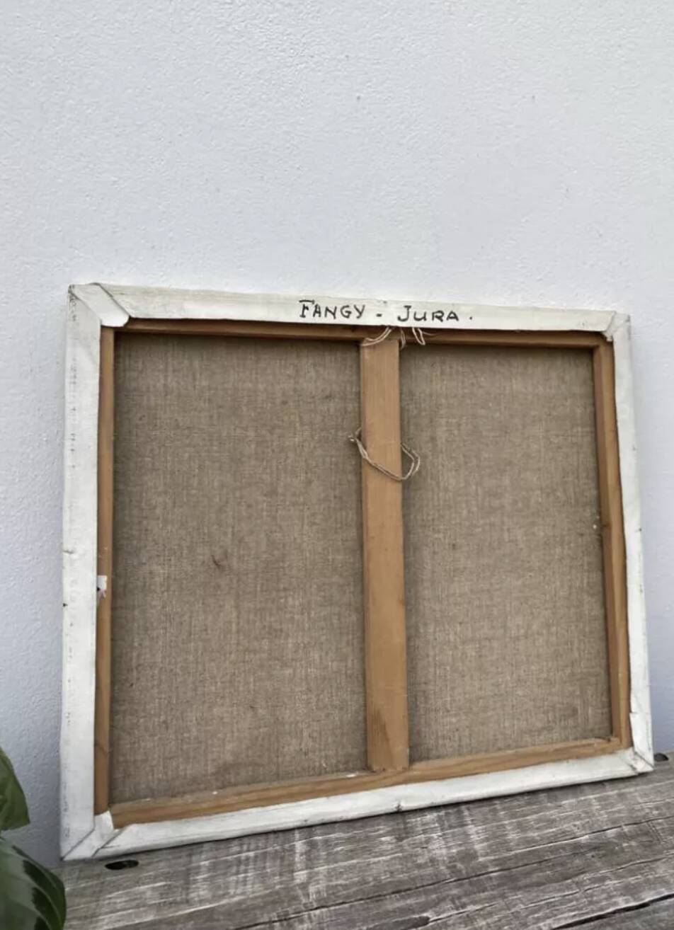 Naive painting of a farm in the Jura