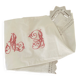 Antique white cotton pillowcase with crochet and monogram.