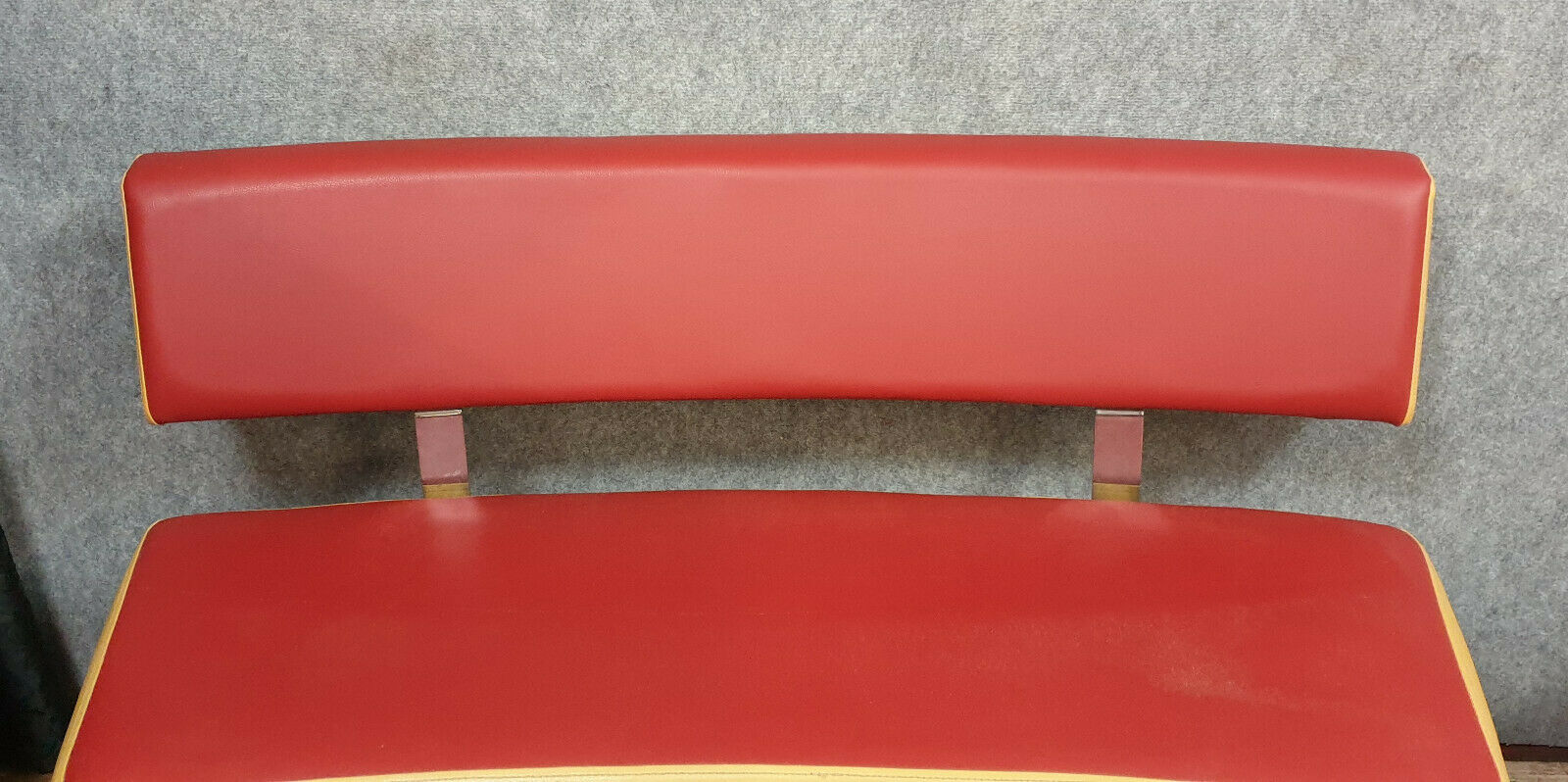 Pair of semi-moon benches in skai and chrome steel