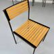 6 anciennes chaises en métal et bois design italien des années 80 vintage