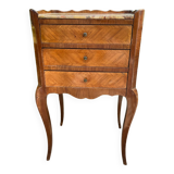 Old wooden bedside table