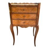 Old wooden bedside table