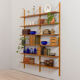 Danish oak modular shelving system 12 shelves