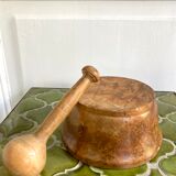 Mortar and pestle made of olive wood