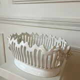 Handmade openwork ceramic fruit bowl