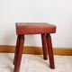 Vintage wooden brutalist farm stool