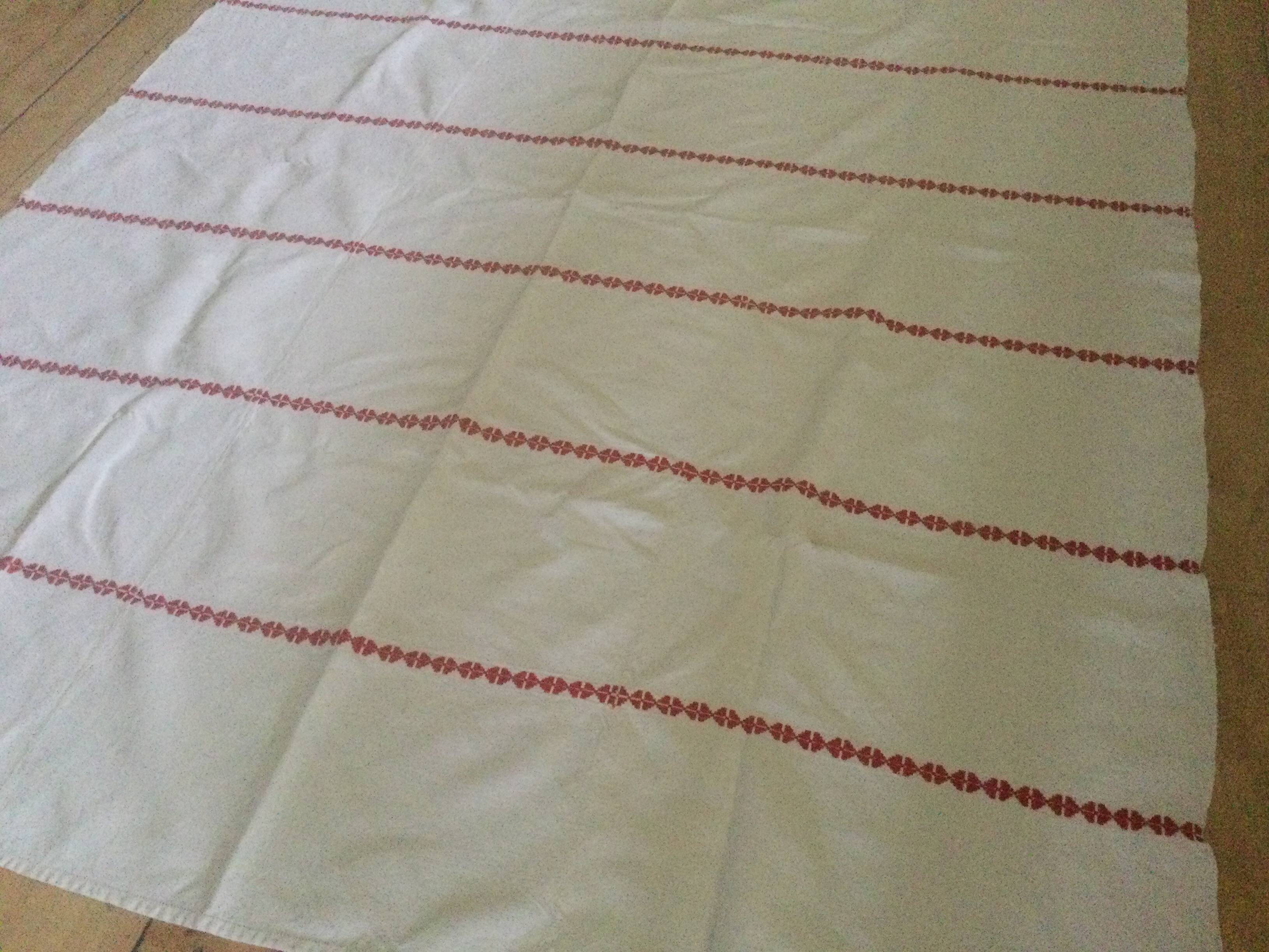 Old linen tablecloth