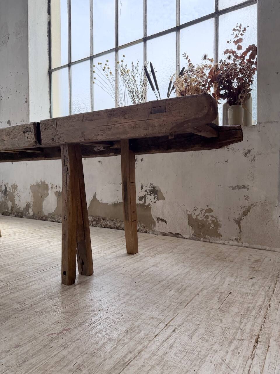 Brutalist popular art table XXL 3.5m/4m pine and oak
