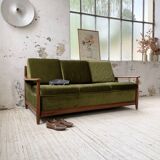 Scandinavian teak bench bed 140