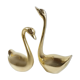 Couple swans brass