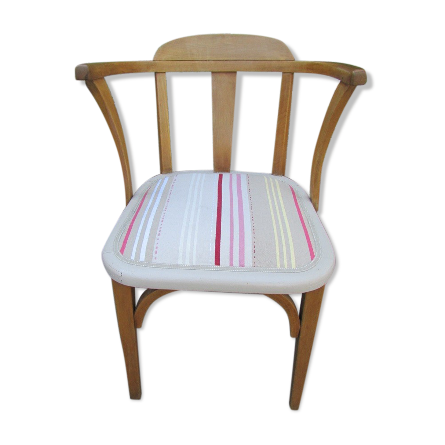 Armchair, beech and fabric