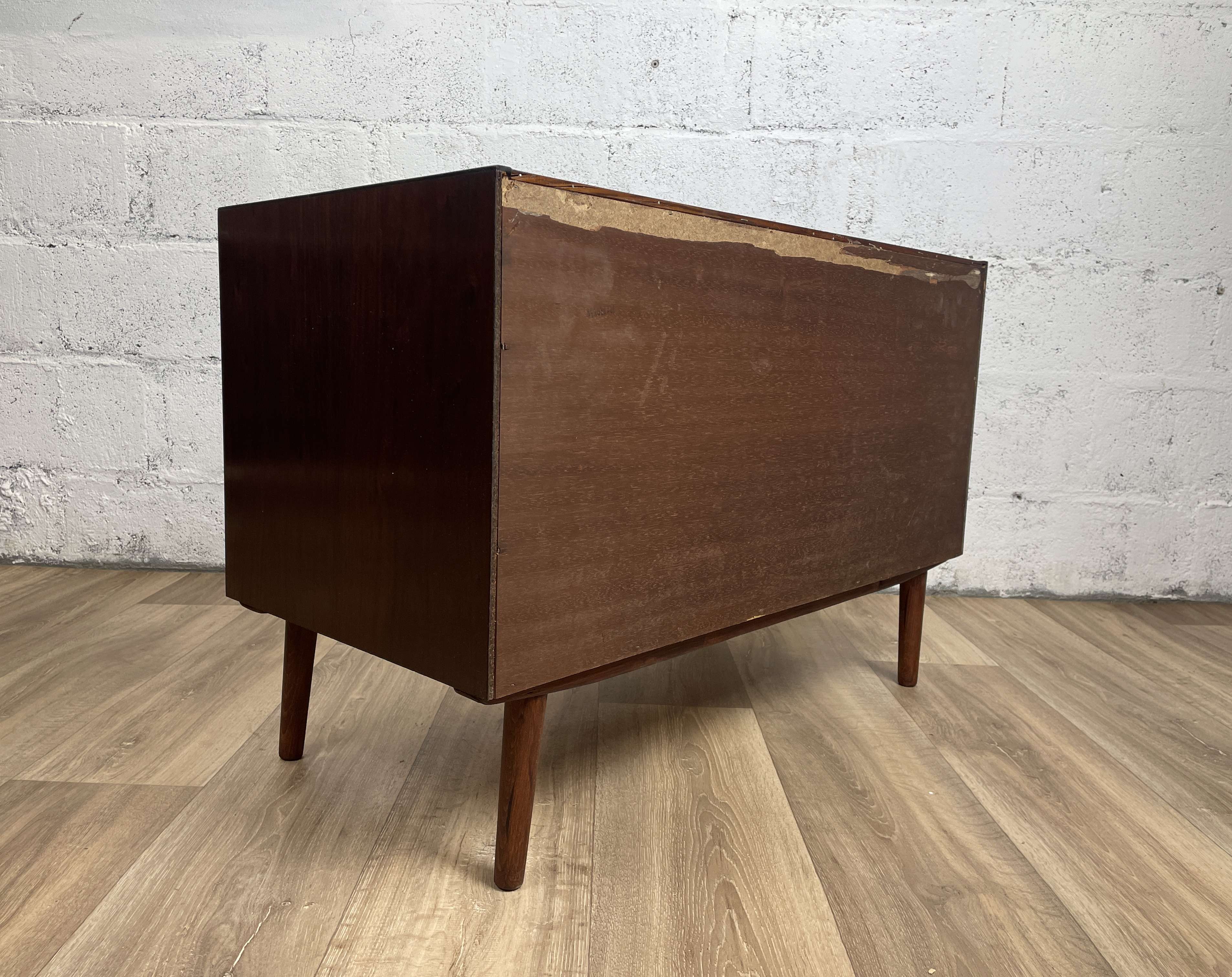 Scandinavian rosewood bass chest of drawers, 60s