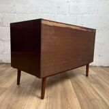 Commode basse scandinave en palissandre, années 60