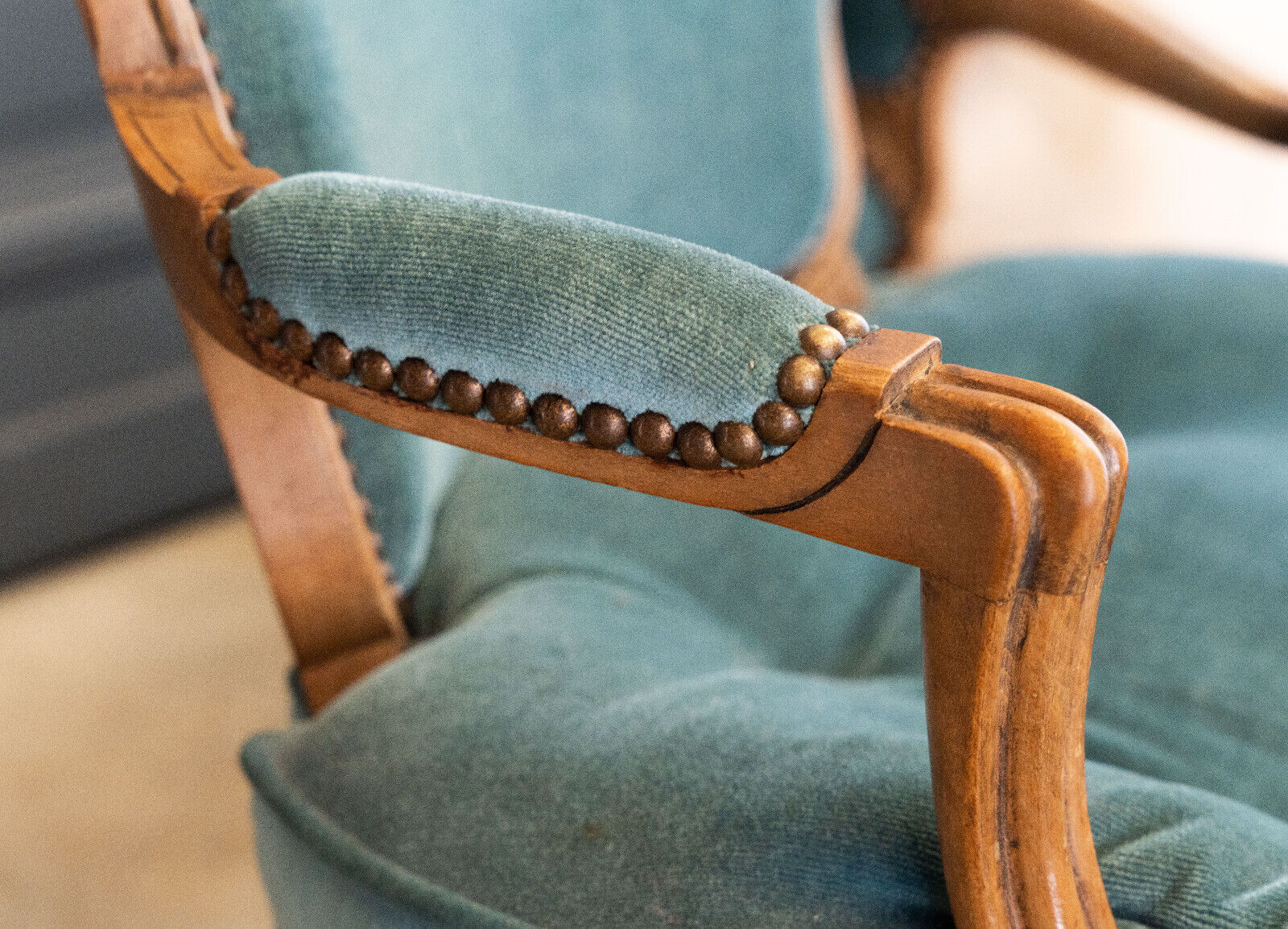 Pair of Louis XV style convertible armchairs Light wood 1900