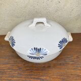Large art deco tureen in Somain earthenware, mushroom lid